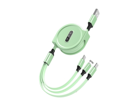 Cable de datos Extensible Carga rápida Multifunción 3 en 1 8 pines/Micro USB/Tipo-C Cable de carga de línea de datos para teléfono móvil para el ho...