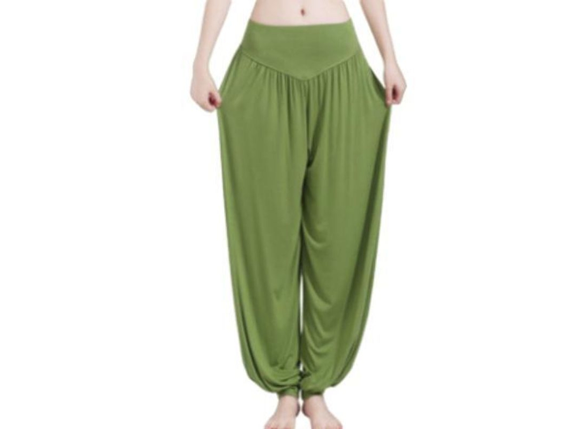 2026-pantalones Harem De Yoga Para Mujer Hippie Boho Verano Sueltos Joggers Deportivos Con Elastico L Verde Salvia