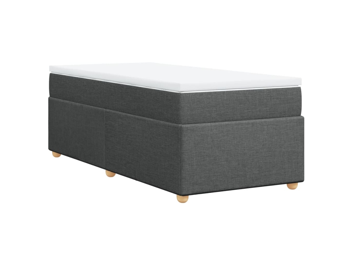 Maison Exclusive - Cama Box Spring Con Colchón Tela Gris Oscuro 90x190 Cm