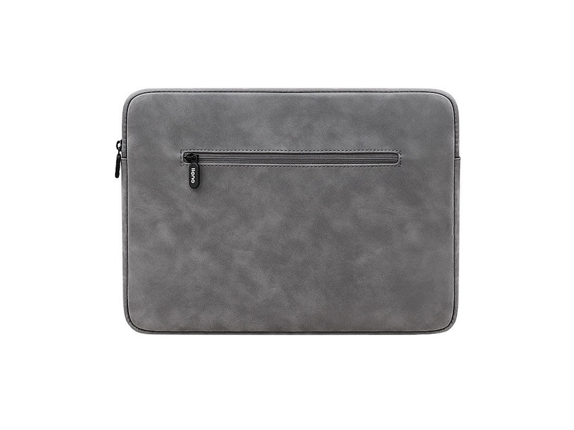 Bolsa para portátil de piel de oveja gris oscuro, tamaño universal de 14,1 a 15,4 pulgadas Yunzii (Compatible con el nuevo Mac de 16 pulgadas)