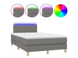 Maison Exclusive - Cama Box Spring Con Colchón Y Led Tela Gris Oscuro 120x200 Cm