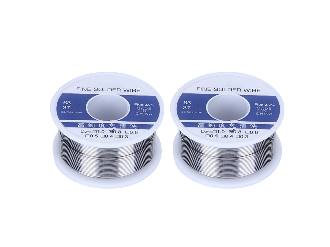 2 Peças De Fio De Solda 0.8mm Com Núcleo De Estanho E Colofônia Para Soldagem Elétrica 100g