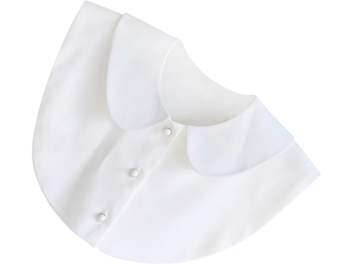 Camisa De Manga Corta Desmontable De Poliéster Blanco Para Mujer Y Niña, Fácil De Combinar.