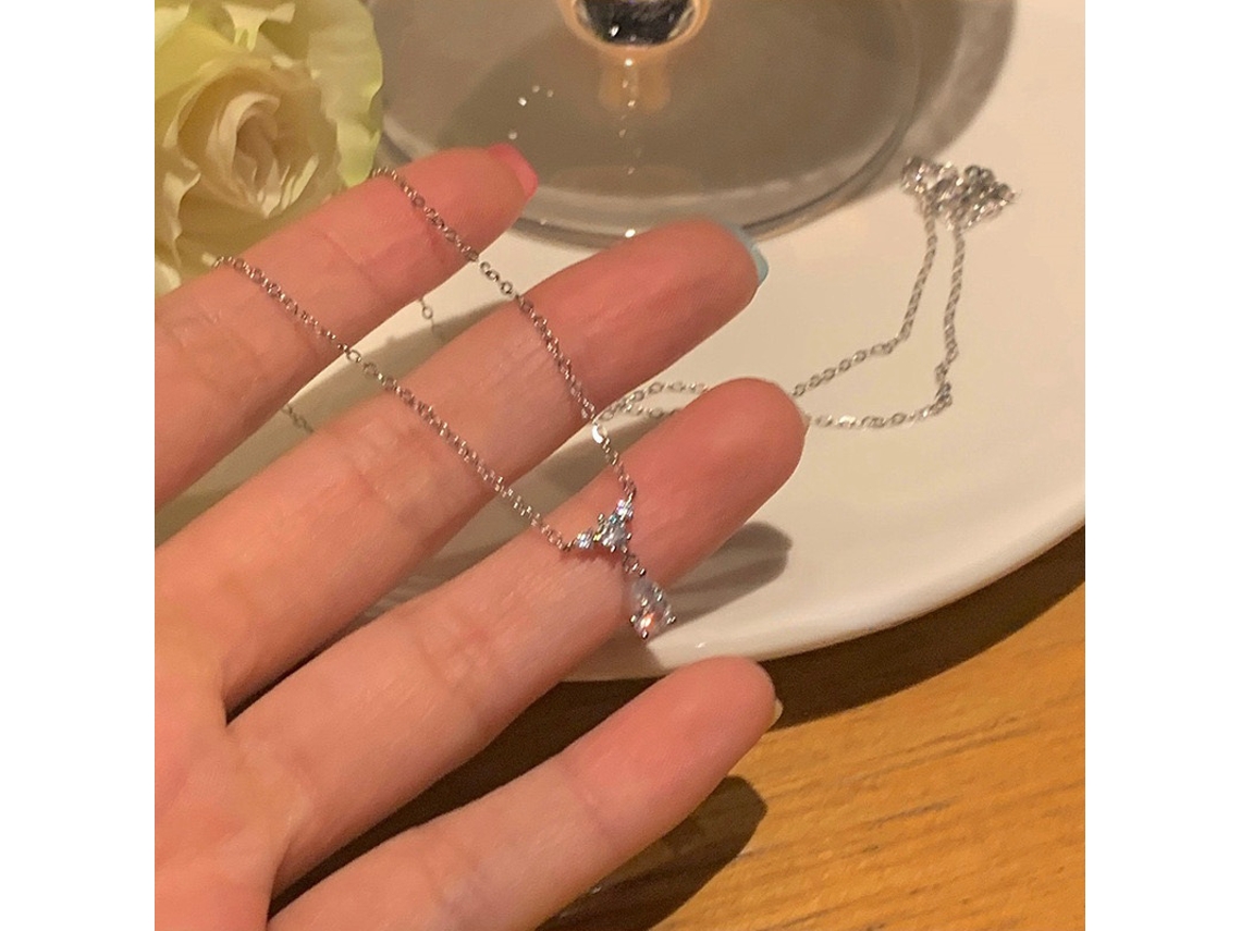 (oro Blanco) Beauty Tears, Plata De Ley 925, Diseño De Lujo Discreto, Collar Con Forma De Lágrima, Fresco Y Dulce, Al Estilo Japonés Y Coreano.