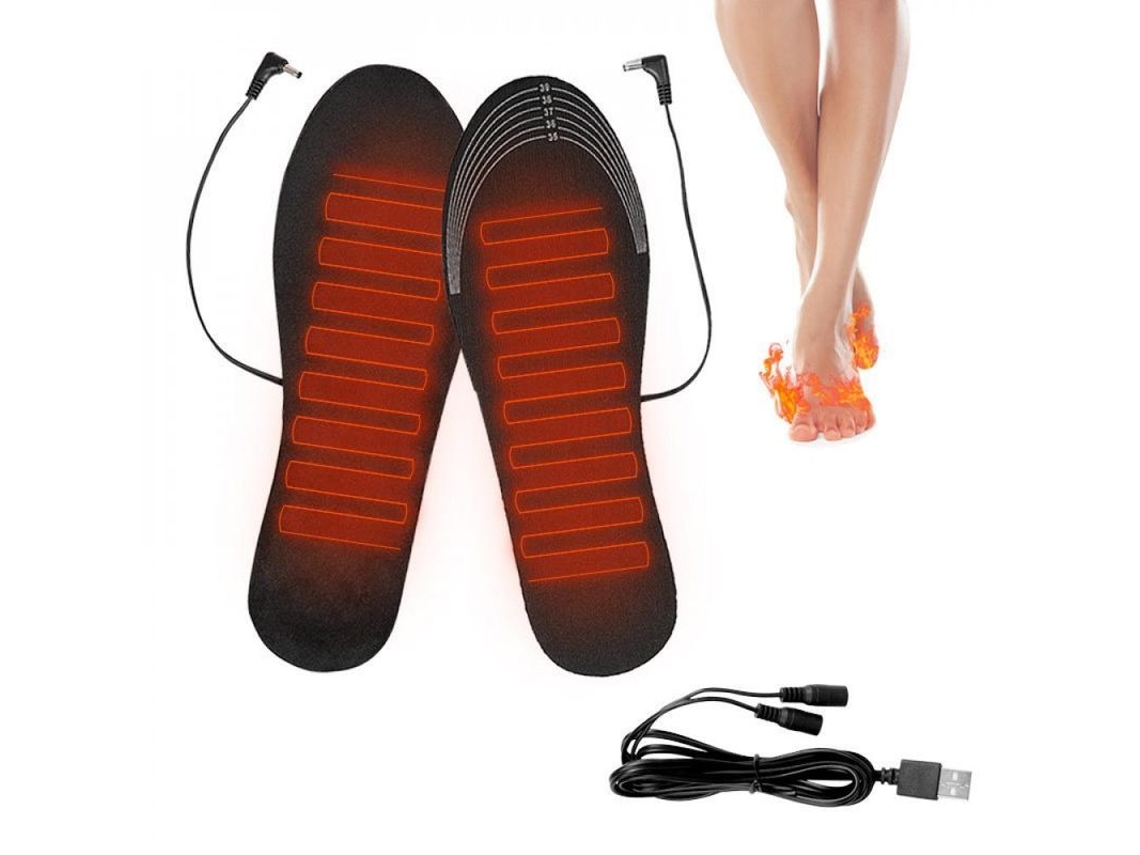 Correas Calefactables Usb Para Zapatos, Plantilla De Carbono, Calentador De Pies Lavable, 4,5 V, Unisex.
