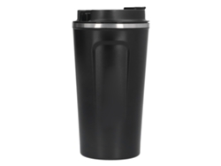 Vaso de café de acero inoxidable con doble aislamiento de 510 ml, portátil para viajes, color negro