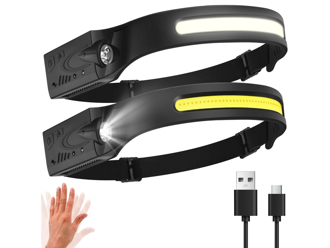 Faro LED con sensor de mano, carga USB (paquete negro de 2) SIURN