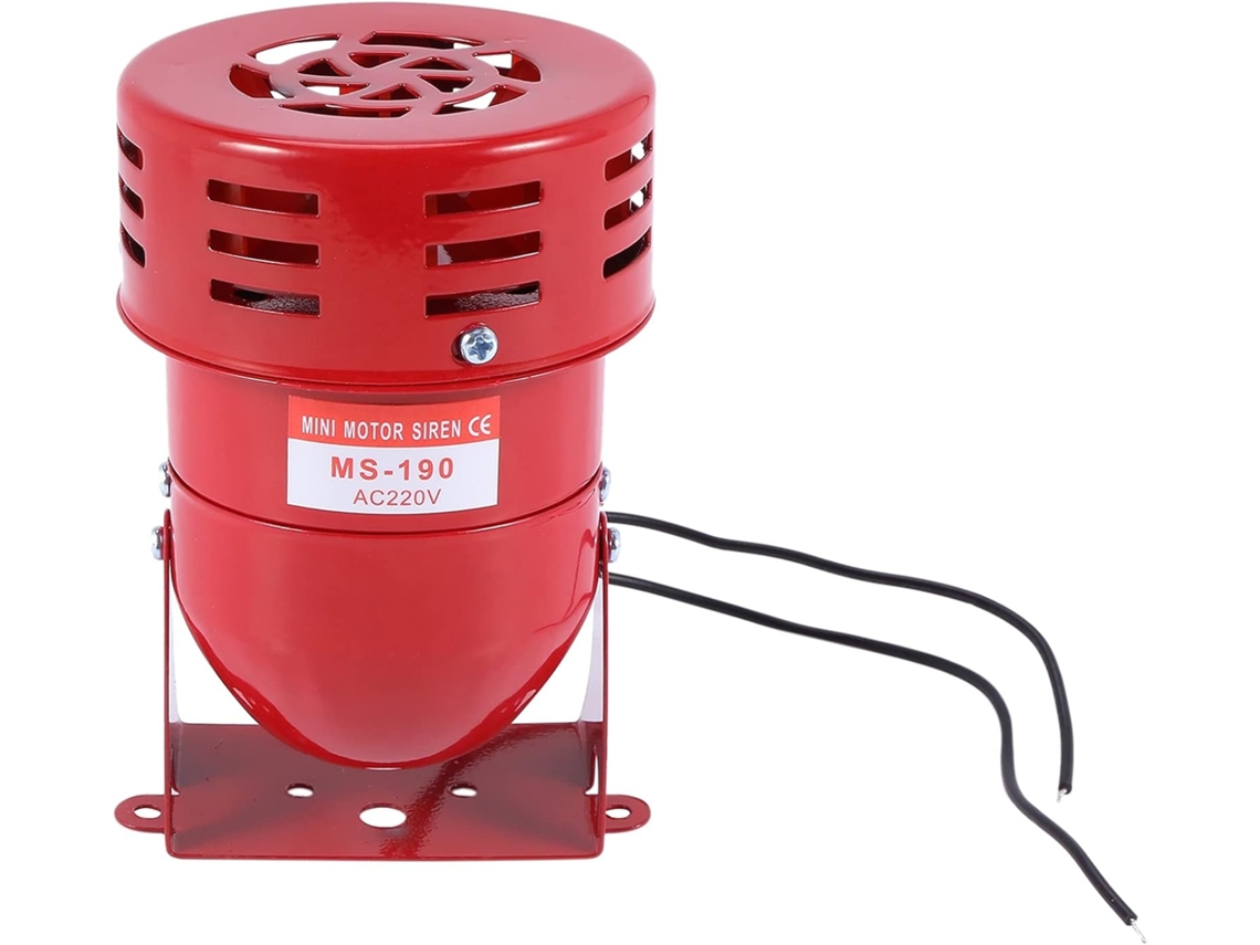 Sirena De Motor De Empuje De Aire De Metal Rojo De 220 V Ca Con Bocina De Alarma