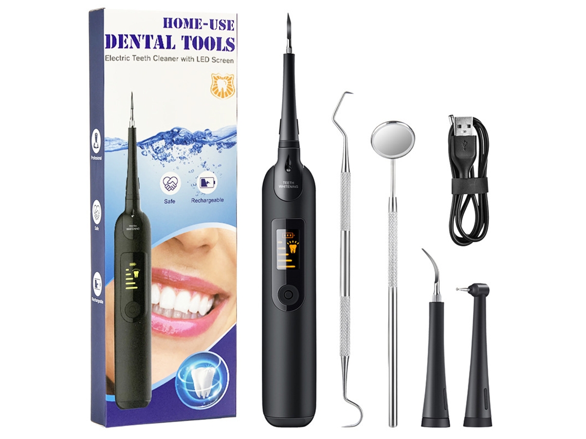 Limpiador Dental Eléctrico Con Pantalla Led Y Vibración De Alta Frecuencia De 5 Velocidades Para Eliminar Manchas Amarillas Y Placa.