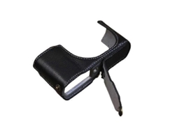 Estuche de cuero genuino compatible con cámara digital Leica C Lux con apertura inferior y cubierta protectora de medio cuerpo Facpoet