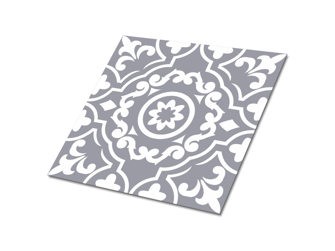 Panel de vinilo impermeable Espelharte (9 pcs 30x30 cm - Gris, Estándar árabe)