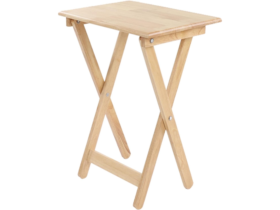 Juego De Mesa Plegable De Madera Con Soporte De Almacenamiento Y Bandejas Para Tv.