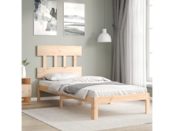 Estructura De Cama Con Cabecero Madera Maciza