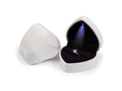 Caja Para Anillos Con Forma De Corazón, Luz Led Y Forro De Franela, Ideal Para Regalos De Compromiso Y Boda.