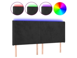 Cabecero de terciopelo negro con luces LED MAISON EXCLUSIVE (183x16x118 cm)