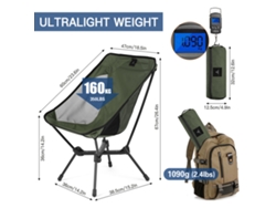 Silla De Camping Plegable Ultraligera Con Altura Ajustable, Portátil Para Acampar, Pescar, Hacer Senderismo Y Picnics.