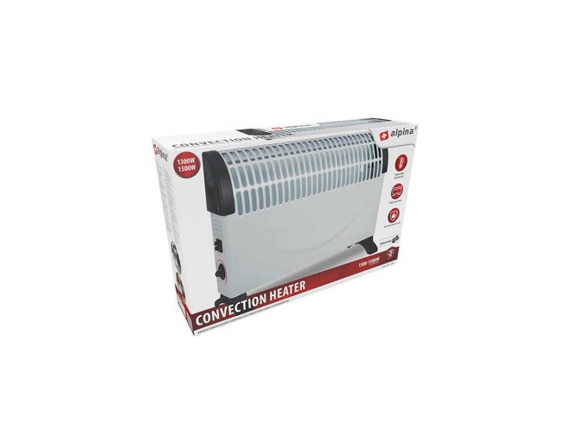 Convector De 3 Niveles De Calor Y Termostato Regulable (1500w 230v 50hz) 50x18x33cm Incluye Termofusible De Seguridad