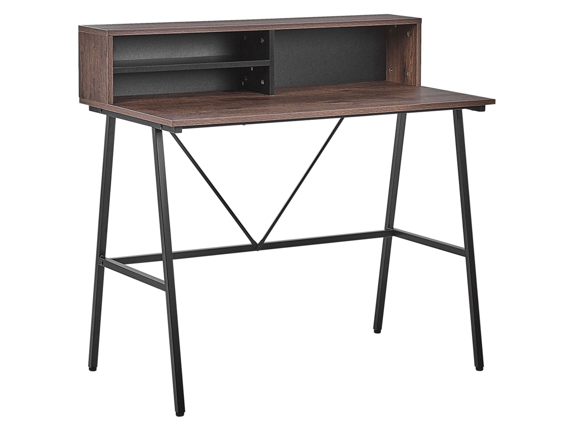 Escritorio BELIANI Harison de Tablero de partículas Madera oscura 100x53x96