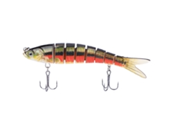 Señuelo de pesca artificial de plástico de 13,7 cm con 8 secciones. Sin marca.