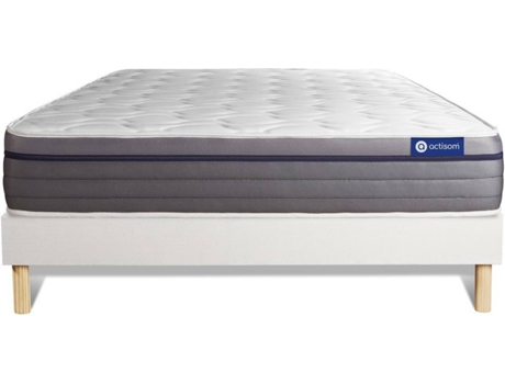 Conjunto de Somier Blanco + Colchón ACTISOM Actilatex Zen (135x190 cm - Látex)