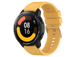 Bracelete Para Samsung Galaxy Watch Active (40mm) - Silicone Com Cabeça Saliente - Fivela Prata (20mm) - Amarelo