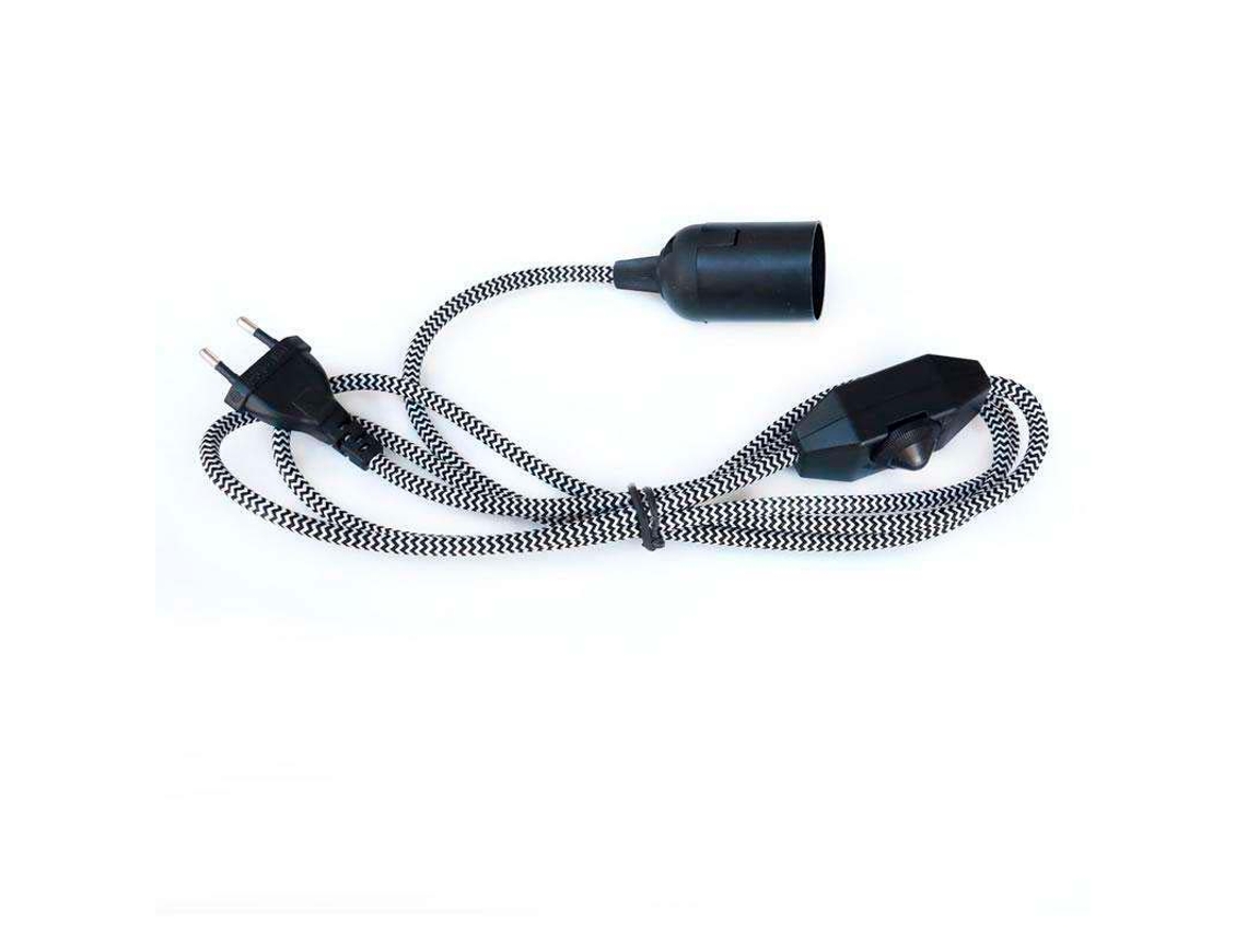Cable Textil E27 Con Dimmer Y Enchufe 2M - LEDBOX