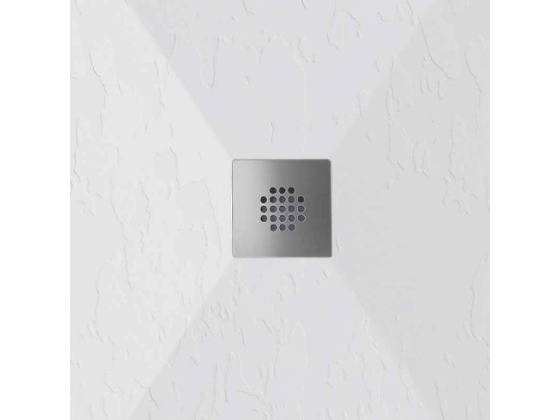 Plato De Ducha Pizarra Dexa Blanco  80x140 Cm Rejilla Acero Inox.