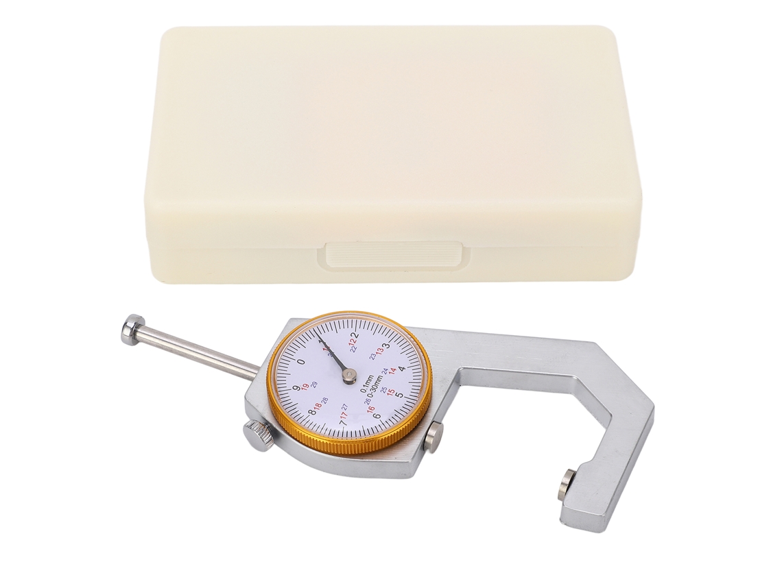 Medidor De Espesor Portátil De Alta Precisión Con Cabezal Plano De 0-30 Mm Para Papel, Película Y Cuero.