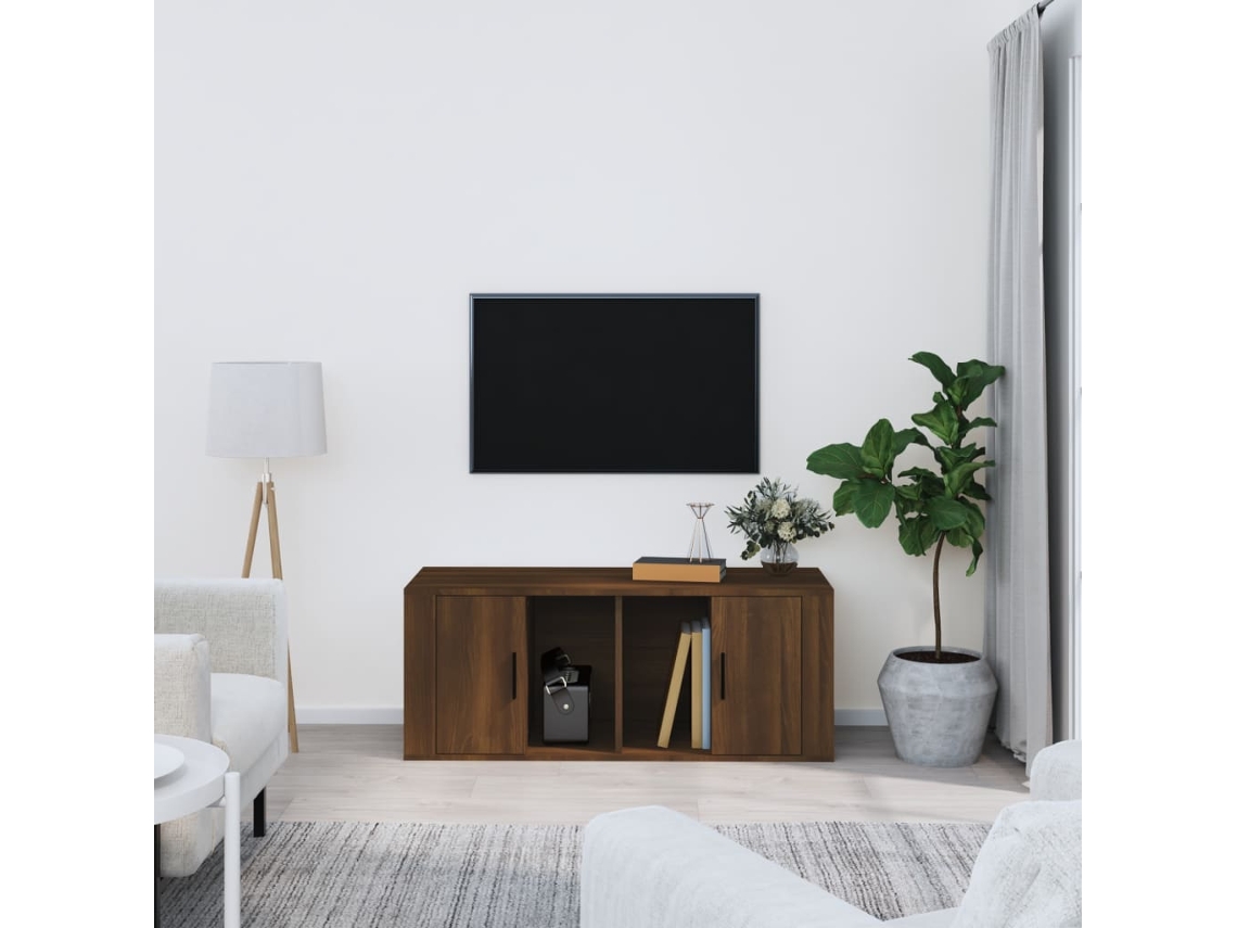Mueble Tv 100 x 35 x 40 cm Madera Procesada Marrón Roble-Marrón Productos