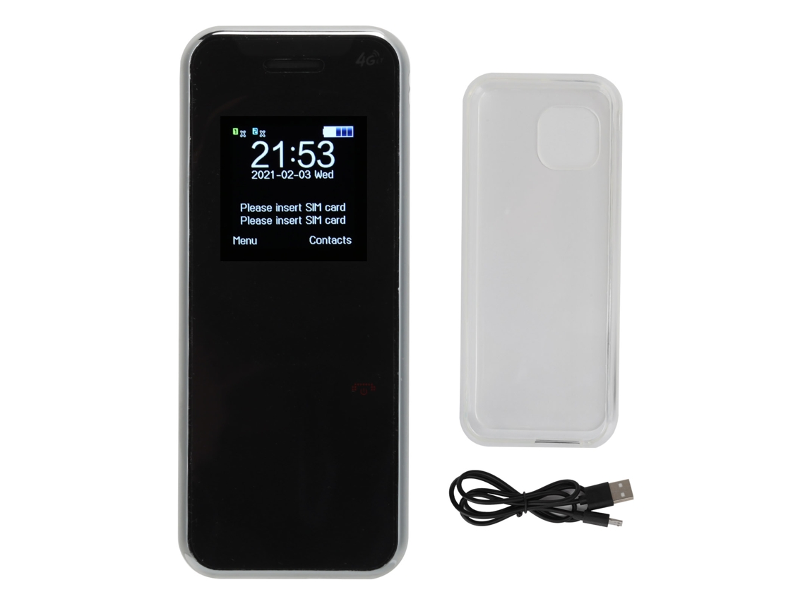 Mini Teléfono Portátil Para Niños Con 2 Tarjetas Sim, 32 Mb + 32 Mb De Memoria, Batería De 2600 Mah Y Tarjeta De Memoria - Azul