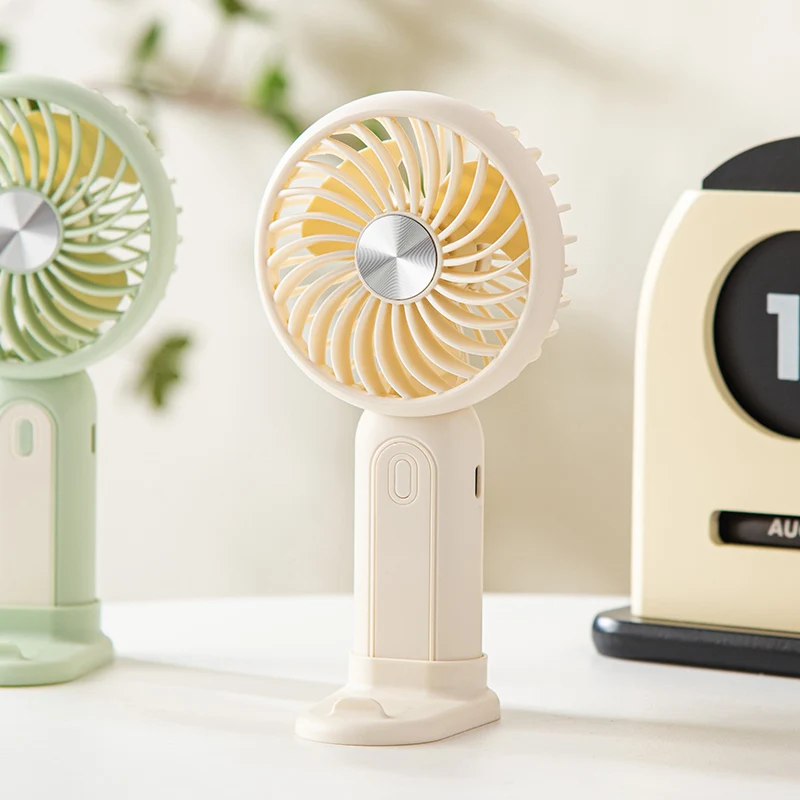 Ventilador De Escritorio Silencioso (blanco), Equipado Con Una Batería Recargable De 300 Mah, Ventilador Portátil.