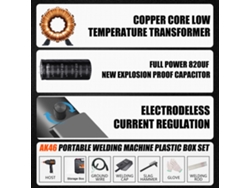 Máquina de soldar eléctrica portátil de 110 V y 2700 W con pantalla LED digital.