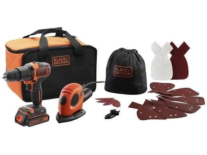 Kit de Broca y Lixadeira BLACK + DECKER 18V
