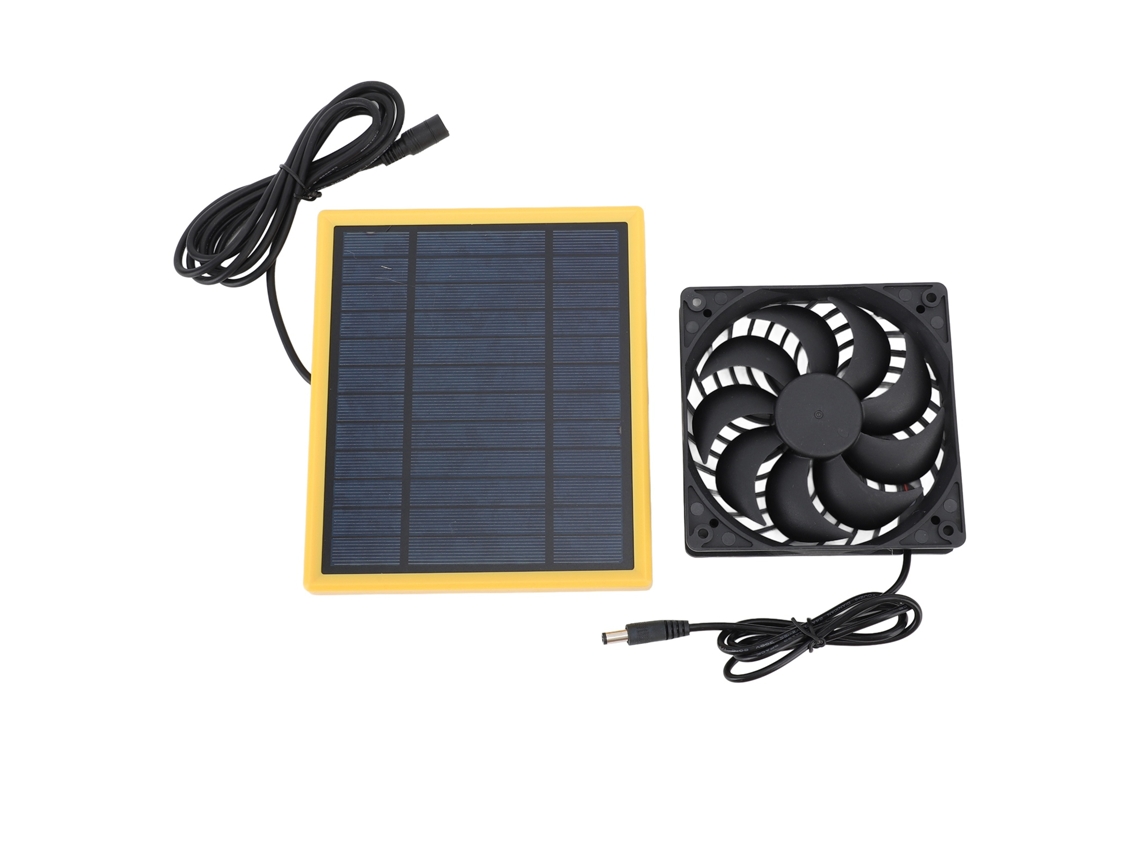 Kit de ventilador con panel solar de 20 W, resistente al agua y silencioso.