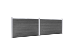 Paneles de valla WPC de 353 x 105 cm, color negro, WSD322958 Lovely Home