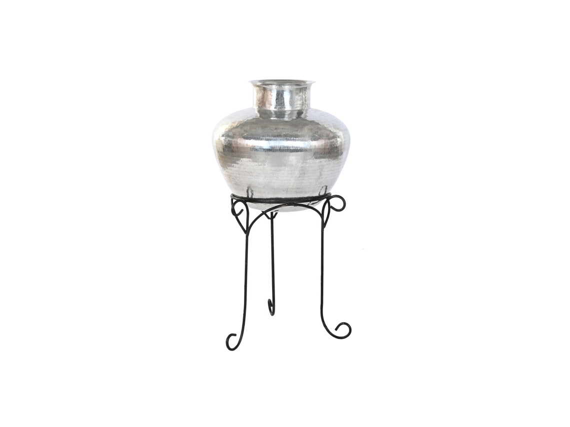 Jarron Aluminio L Soporte Hierro Plateado 45x45x60cm