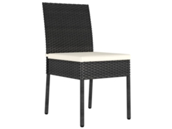 Pack 2 Uds Sillas De Comedor De Jardín | Silla De Exterior | Sillon Jardín Ratán Sintético Negro Wsd39363