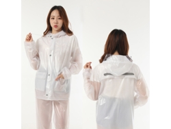 Conjunto De Impermeable, Traje De Lluvia Dividido, Impermeable, Transpirable, Para Ciclismo Al Aire Libre, Para Hombres Y Mujeres, Blanco, M