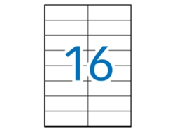 Pegatina Etérea Permanente A4 Recta 10 Hojas APLI (Blanco - 105 X 37 mm)