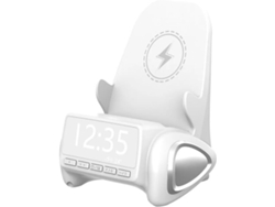 Cargador Inalámbrico Para Teléfono Con Altavoz Bluetooth Y Reloj, Soporte De Escritorio Para Carga
