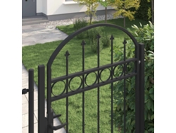 Maison Exclusive - Puerta De Jardín Con Arco Superior 100x250 Cm Acero Negro