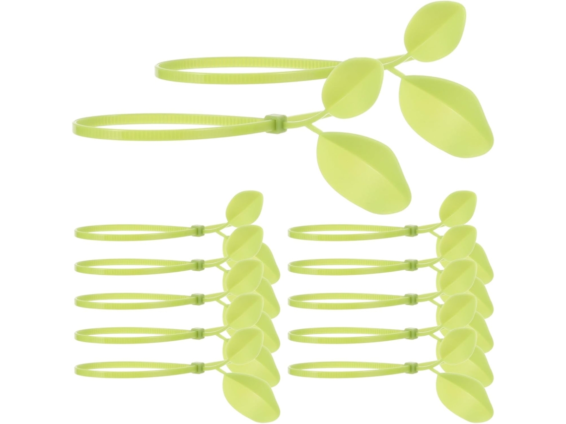 Paquete De 100 Bridas De Nailon Para Cables Con Forma De Hoja Para El Hogar, La Oficina Y El Jardín.