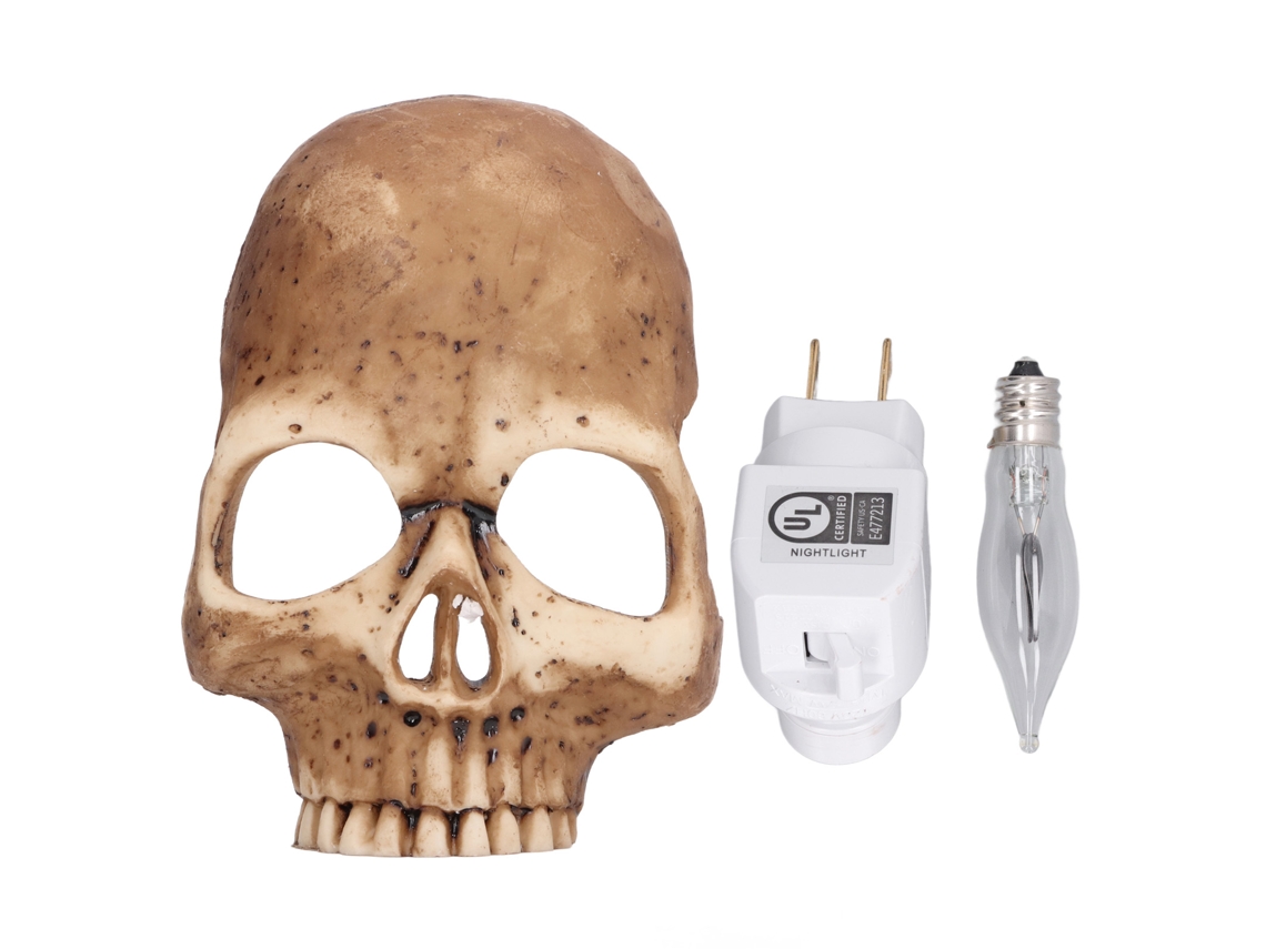 Luz Noturna De Crânio Decorativa Feita À Mão Simulação Halloween Lâmpada De Parede