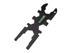 Llave Multifuncional Para Grifos Y Duchas Con Nivel De Burbuja, Acero Negro N.° 45, 19 X 7 X 1 Cm, 213 G
