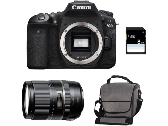 Kit Cámara Réflex CANON EOS 90D + Tamron 16-300mm VC PZD + Bolsa + SD 4Go