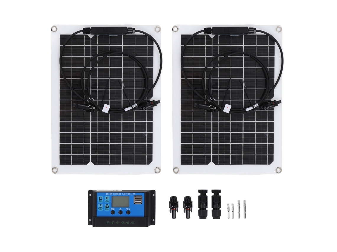 Panel Solar Flexible Monocristalino 30w Con Controlador Solar 50a Para Batería 12v