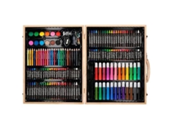 Estuche de madera para pintar Liderpapel, 168 piezas, 39,3 x 30 x 4,8 cm