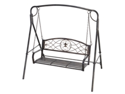 Columpio De Jardín Outsunny Para 2 Personas, Metal Bronce, 167x123x175cm