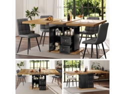Mesa Extensible De Madera De 110-140x80x75cm, 6 Piezas.