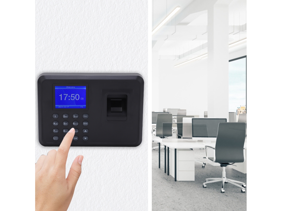 Máquina De Asistencia Con Huella Digital Pantalla 2.4 Pulgadas Identificación Rápida Dc5v/1a Grabador De Tiempo Para Empresas